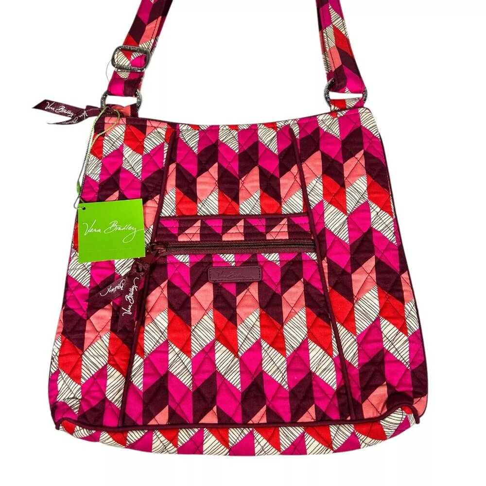 Vera Bradley Womens Hipster Bohemian Chevron Adjustable Strap Crossbody Bag - Picture 2 of 12